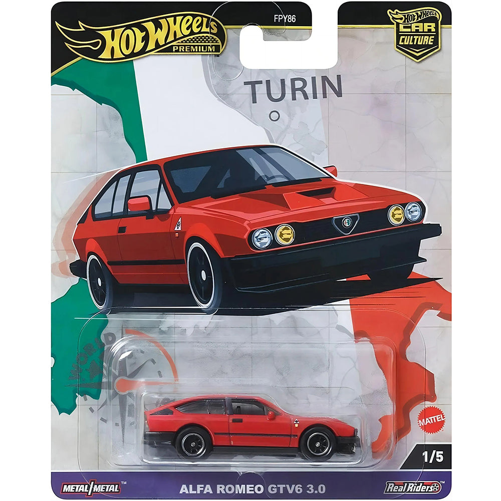 Hot Wheels Alfa Romeo GTV6 3.0 Collector Edition 1/64 Real Riders Metal Diecast Model Car FPY86-9C1A