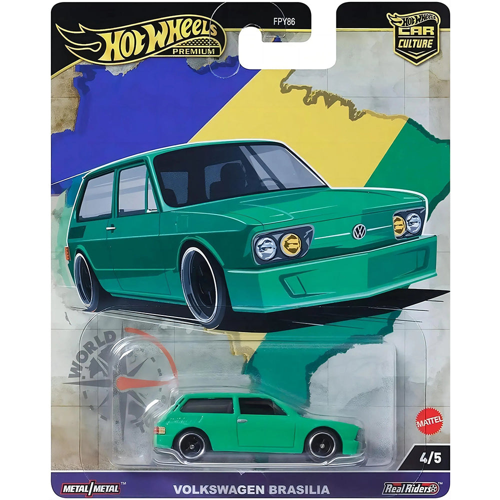 Hot Wheels Volkswagen Brasilia Collector Edition 1/64 Real Riders Metal Diecast Model Car FPY86-9C1A