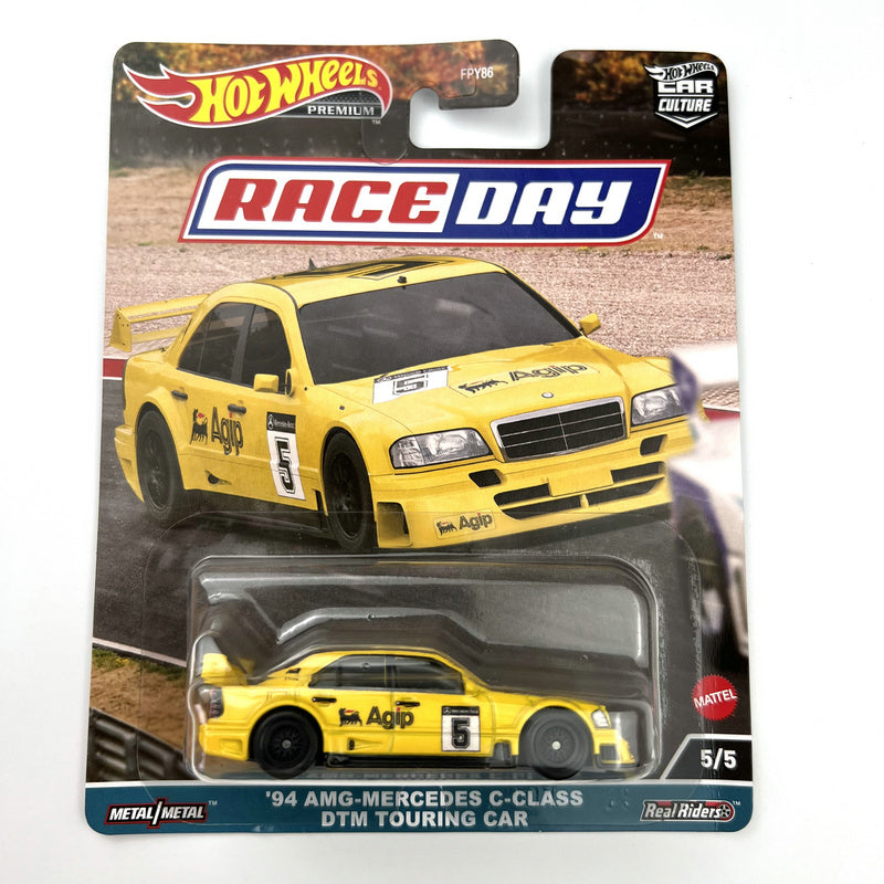 Hot Wheels 94 AMG-MERCEDES C-CLASS DTM TOURING CAR Evolution Edición de coleccionista 1/64 Real Riders Modelo de coche de metal fundido a presión FPY86-9C9D