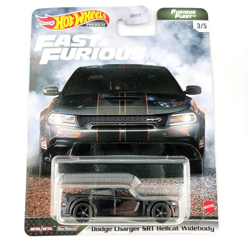 Hot Wheels DODGE CHARGER SRT HELLCAT WIDEBODY Fast & Furious Evolution Premium 1/64 Real Riders Metal Diecast Model Car GBW75-9C6N