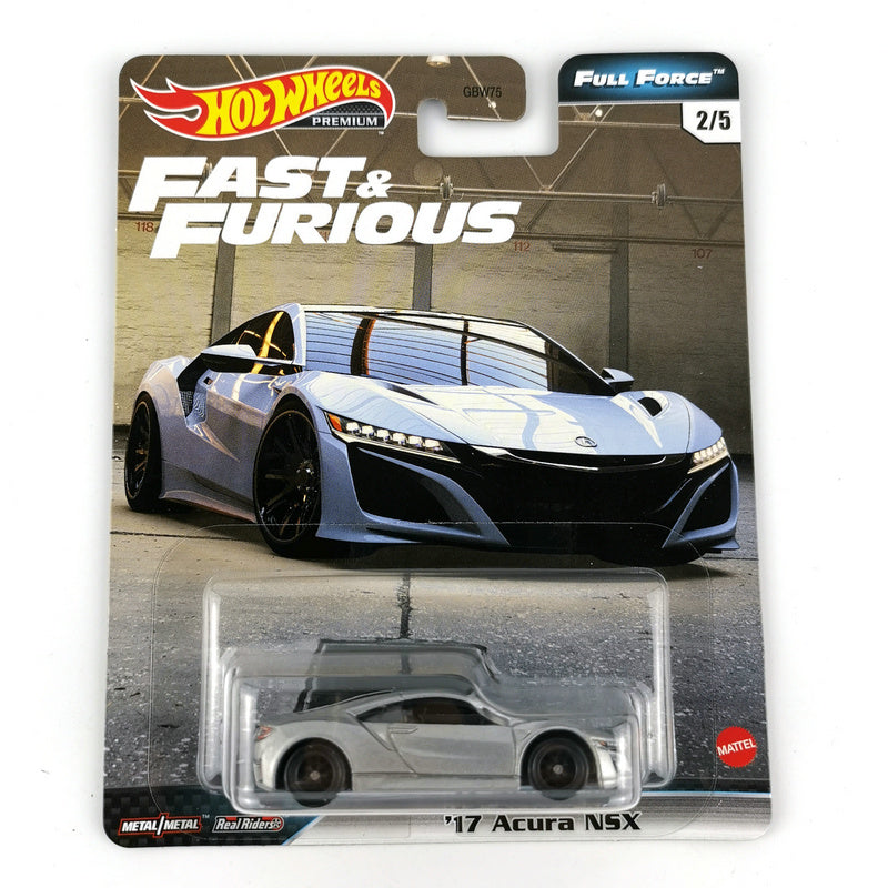 Hot Wheels 17 Acura NSX Fast & Furious Evolution Premium 1/64 Real Riders Metal Diecast Model Car GBW75-GRM15
