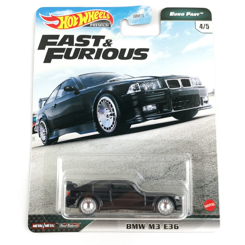 Hot Wheels BMW M3 E36 ???? 9:30:57 Fast & Furious Evolution Premium 1/64 Real Riders Metal Diecast Model Car GBW75-9C6K