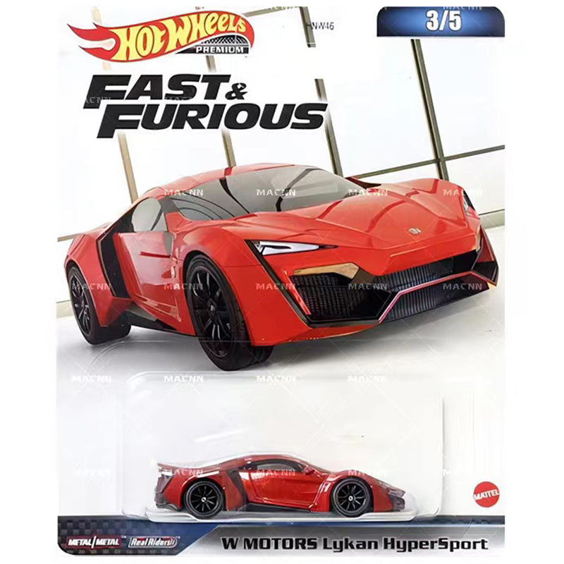 Hot Wheels W MOTORS LYKAN HYPERSPORT Fast & Furious Evolution Premium 1/64 Real Riders Modelo de coche de metal fundido a presión HNW46-9C6B
