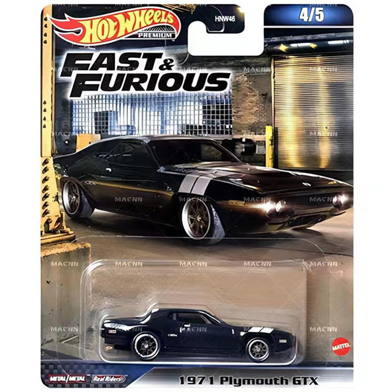 Hot Wheels 1971 PLYMOUTH GTX Fast & Furious Evolution Premium 1/64 Real Riders Metal Diecast Model Car HNW46-9C6B