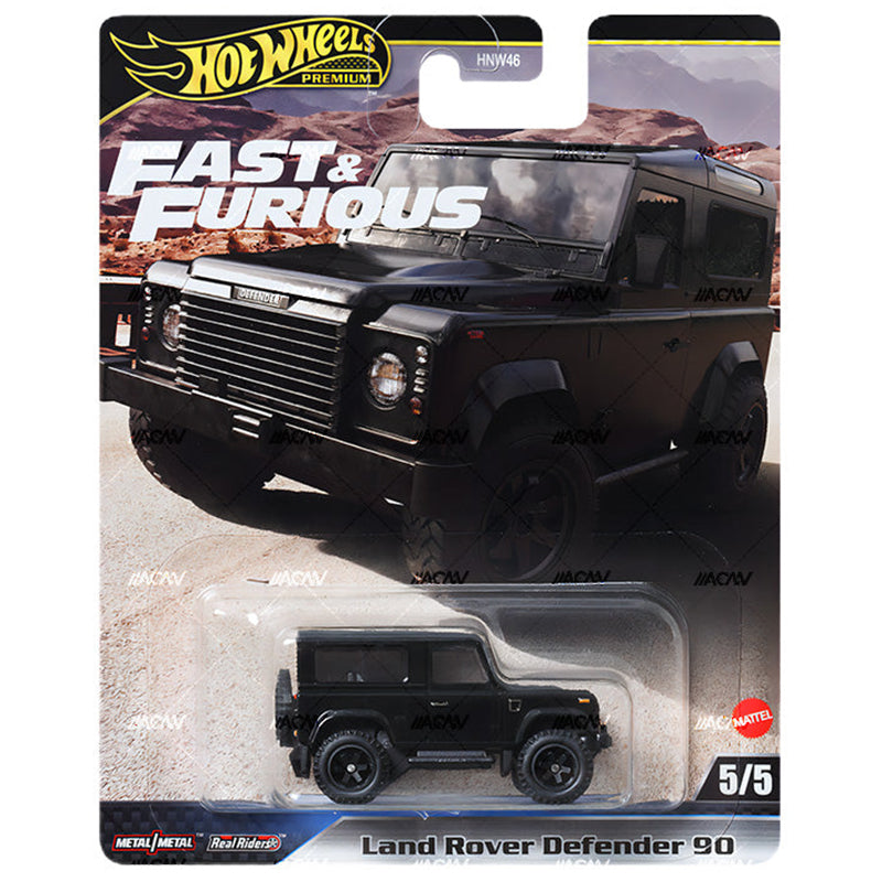 Hot Wheels Land Rover Defender 90 Fast & Furious Evolution Premium 1/64 Real Riders Metal Diecast Model Car HNW46-9C6G