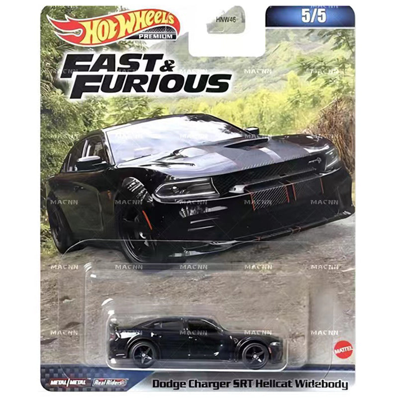 Hot Wheels DODGE CHARGER SRT HELLCAT WIDEBODY Fast & Furious Evolution Premium 1/64 Real Riders Metal Diecast Model Car HNW46-9C6B