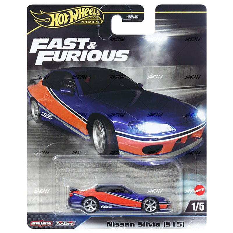 Hot Wheels Nissan Silvia (S15) Fast & Furious Evolution Premium 1/64 Real Riders Modelo de coche de metal fundido a presión HNW46-9C6F