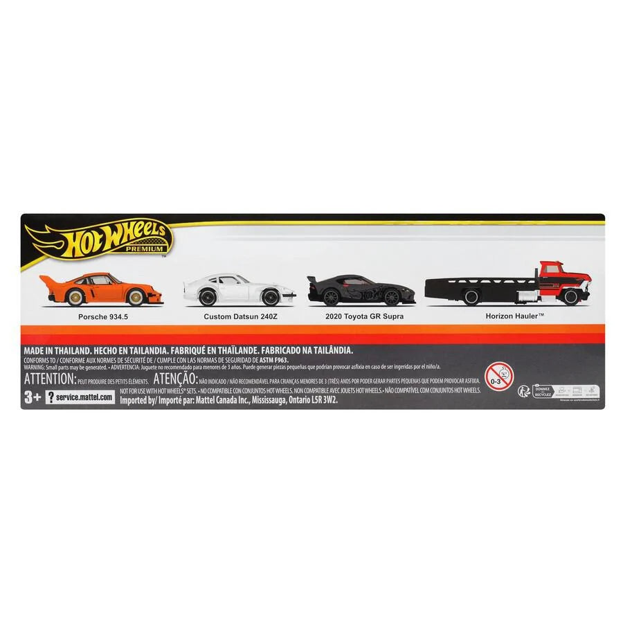 Hot wheels 1:64 Horizon Hauler+20 Toyota GR Supra+Custom Datsun 240Z+Porsche 934.5 GMH39-JBM05