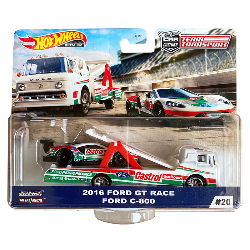 Hot wheels 1:64 2016 FORD GT RACE & FORD C-800 FLF56-20-GJT40