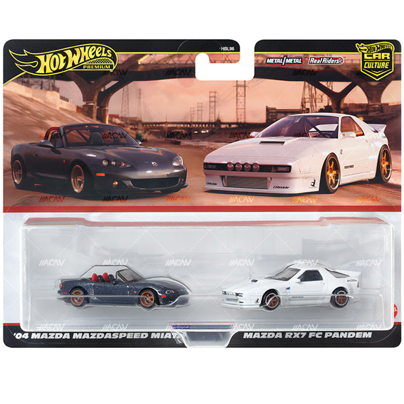 Hot wheels 1:64 04 Mazda Mazdaspeed Miata & Mazda RX7 FC Pandem HBL96-HRR75