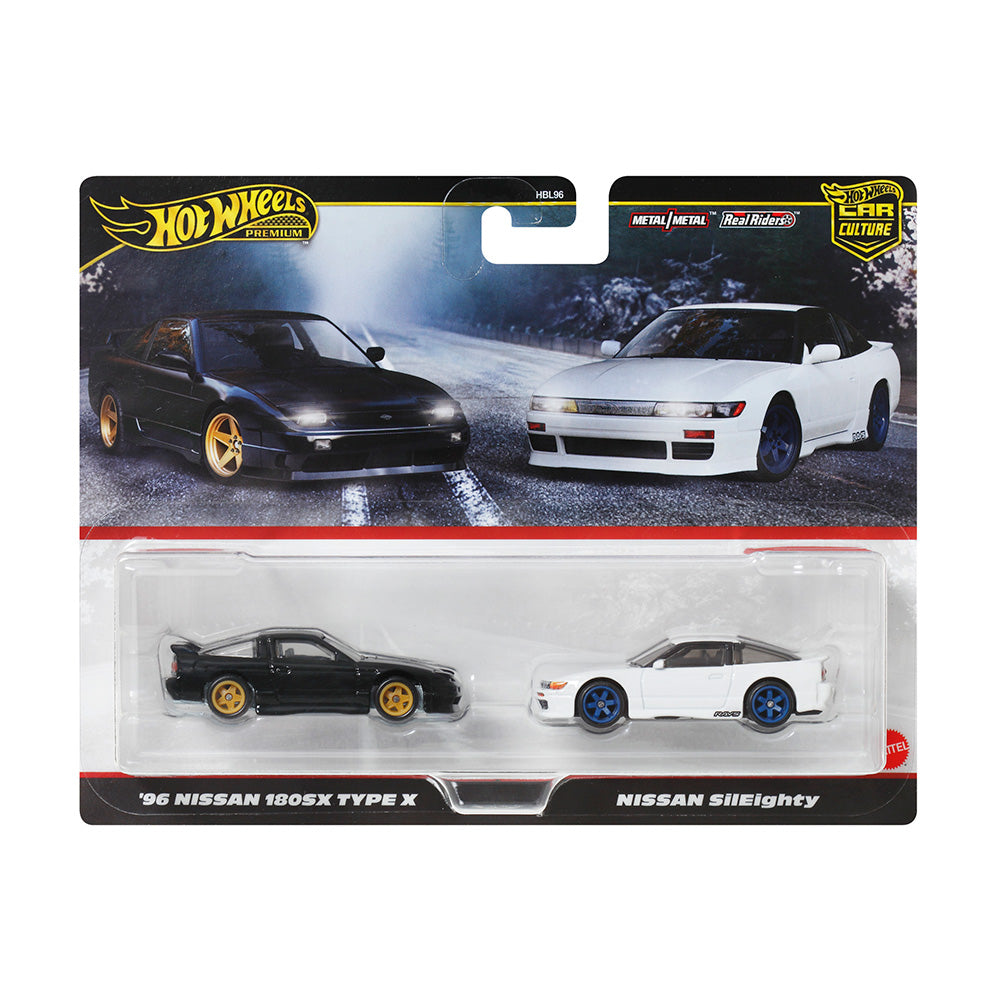 Hot wheels 1:64 96 Nissan 180SX Type X & Nissan SilEighty HBL96-JBK96