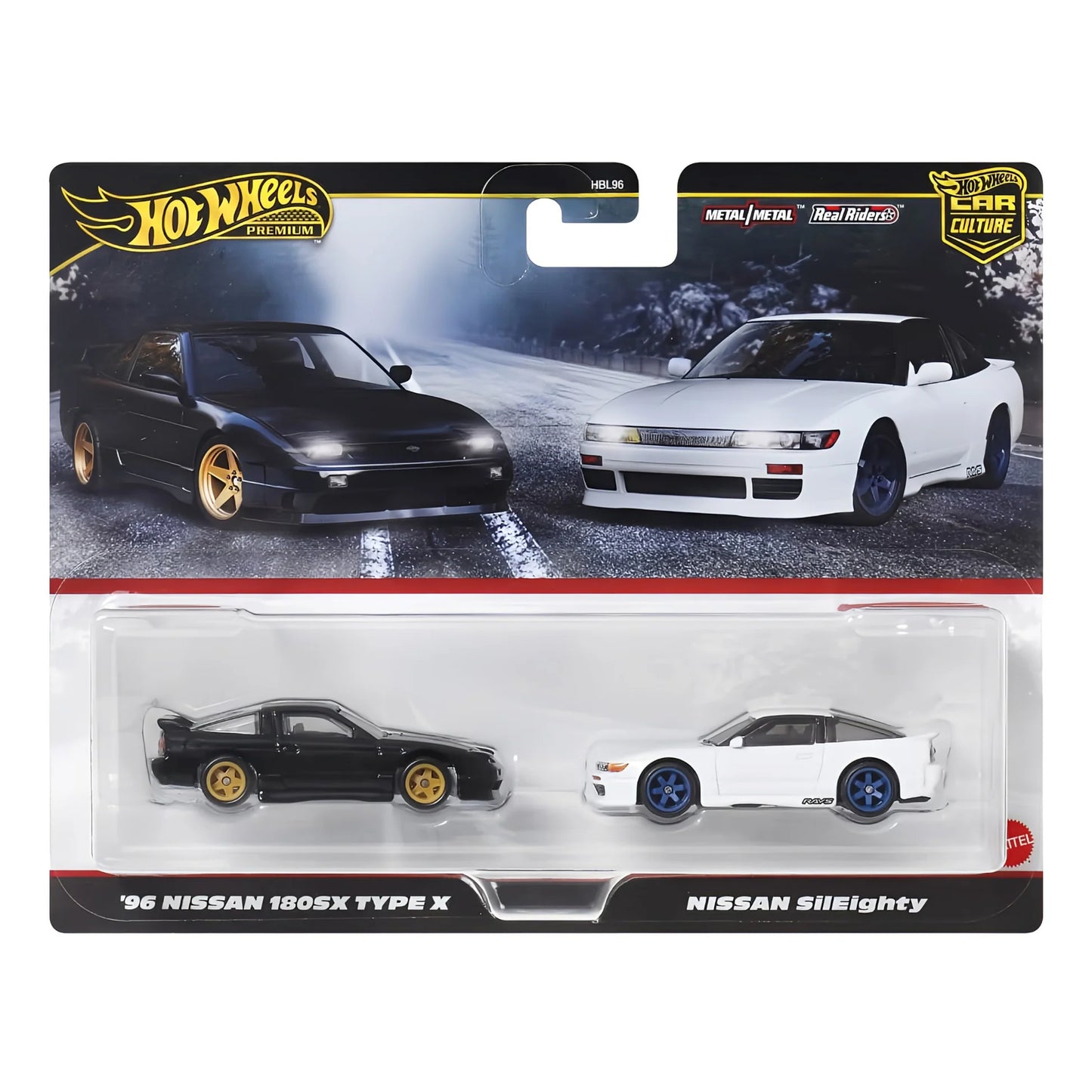 Hot wheels 1:64 96 Nissan 180SX Type X & Nissan SilEighty HBL96-JBK96