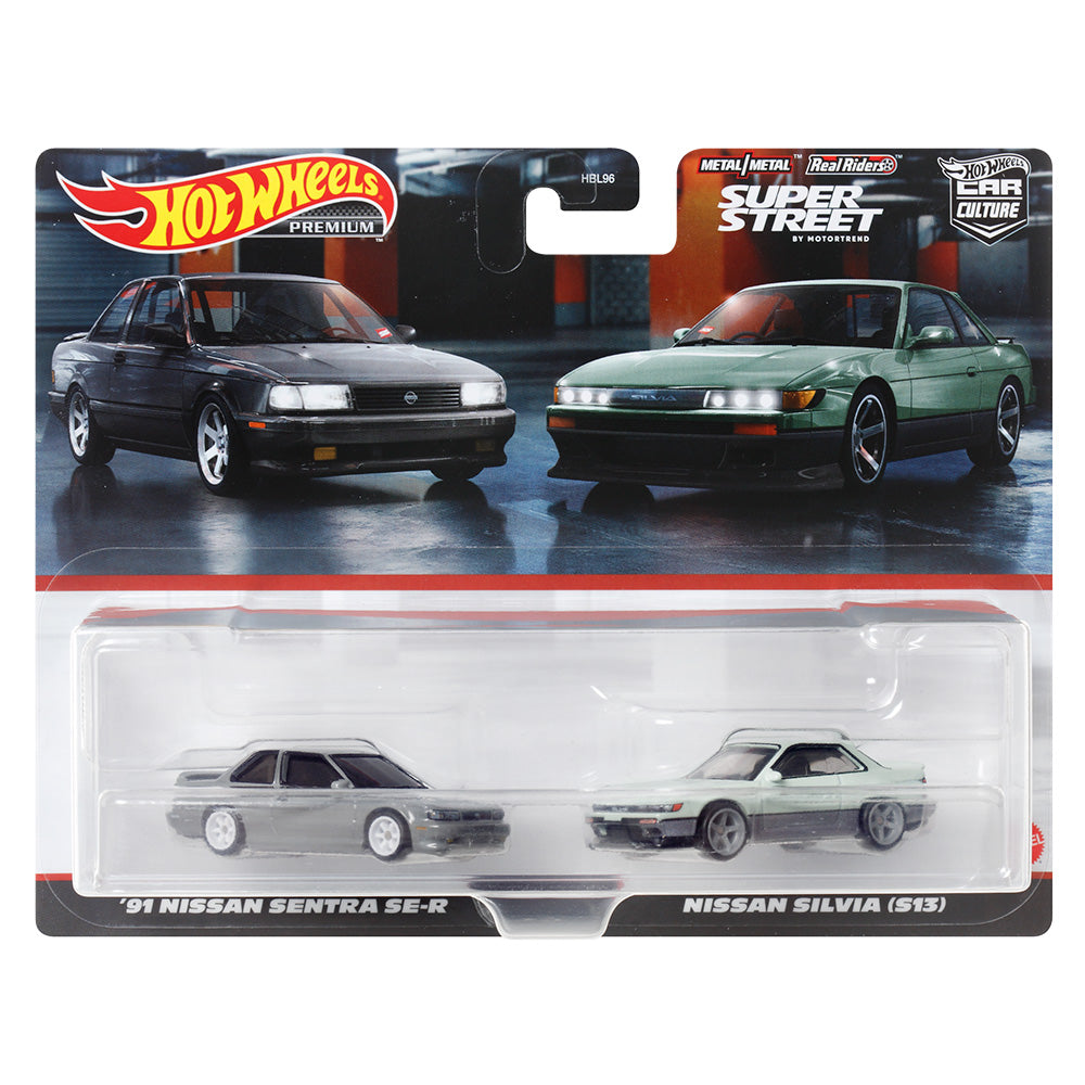 Hot wheels 1:64 91 Nissan Sentra SE-R & Nissan Silvia (S13) HBL96-HYF04