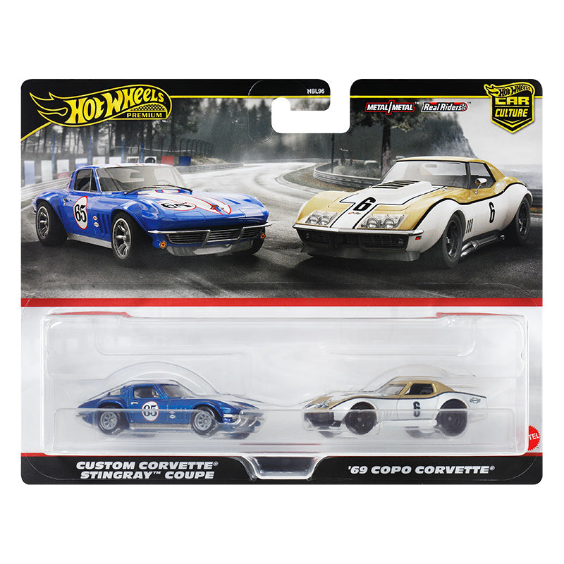 Hot wheels Custom Corvette Stingray Coupe & 69 Copo Corvette HBL96-HRR80