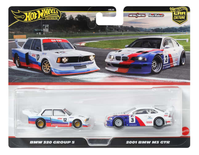 Hot wheels 1:64 BMW 320 Group 5 & 2001 BMW M3 GTR HBL96-JBK99