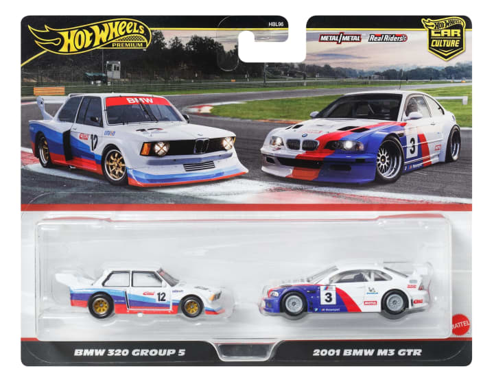 Hot wheels 1:64 BMW 320 Group 5 & 2001 BMW M3 GTR HBL96-JBK99