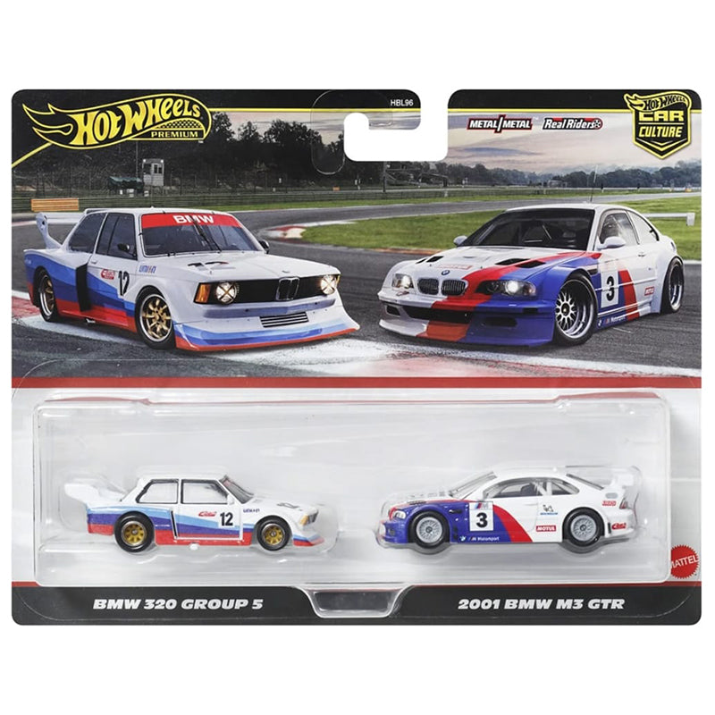 Hot wheels 1:64 BMW 320 Group 5 & 2001 BMW M3 GTR HBL96-JBK99