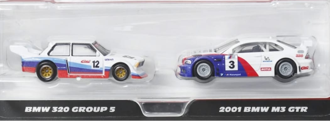 Hot wheels 1:64 BMW 320 Group 5 & 2001 BMW M3 GTR HBL96-JBK99