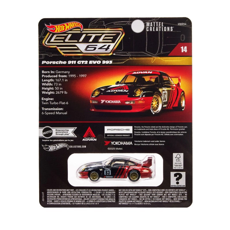 Hot wheels Porsche 911 GT2 EVO 993 Elite 64-HWR94