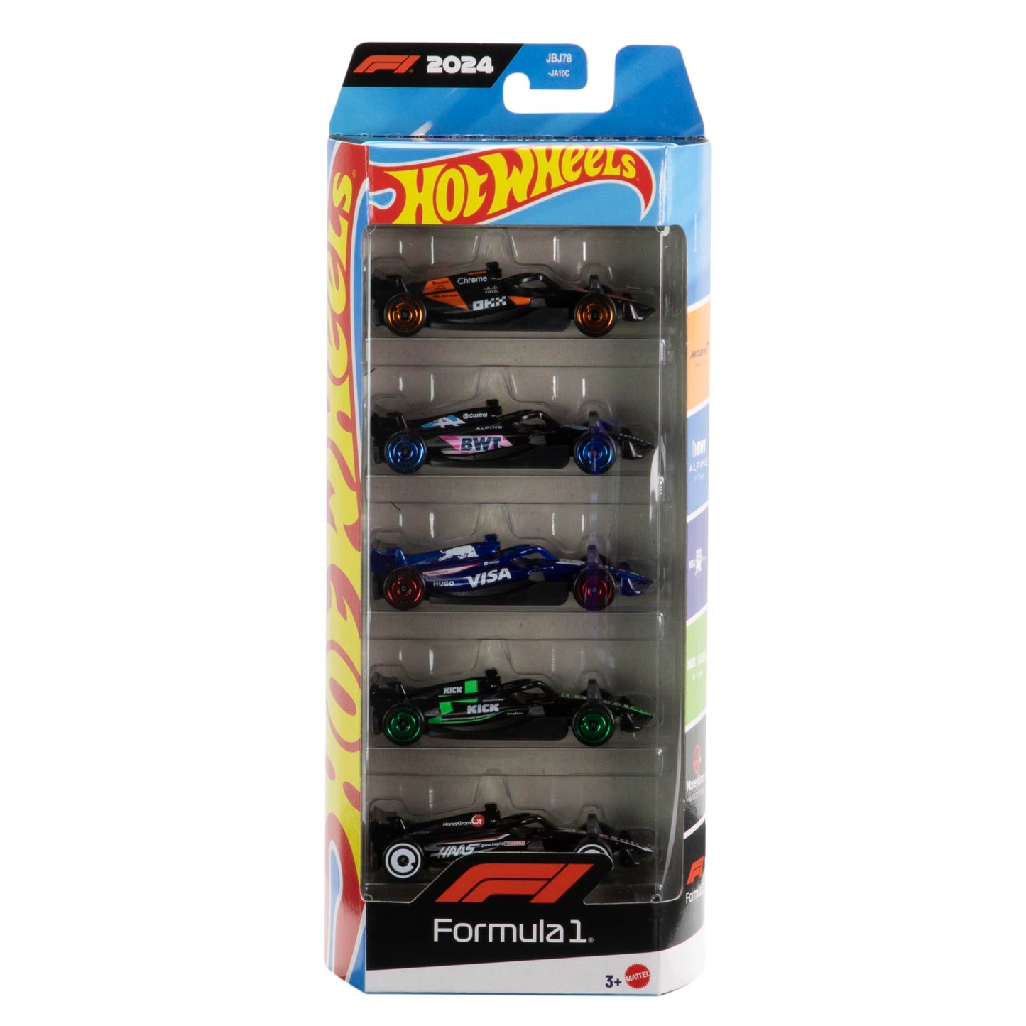 Hot Wheels F1 5-Pack Cars JGF58 1/64Scale Die-Cast Model Car