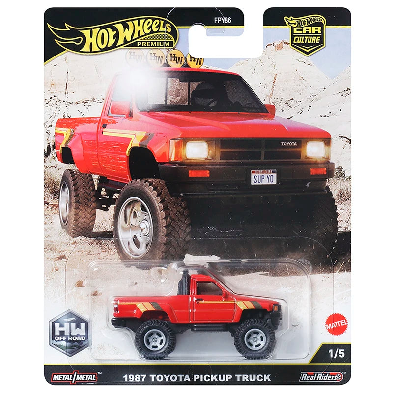 Hot Wheels 1987 Toyota Pickup Truck Collector Edition 1/64 Real Riders Metal Diecast Model Car FPY86-9C1H