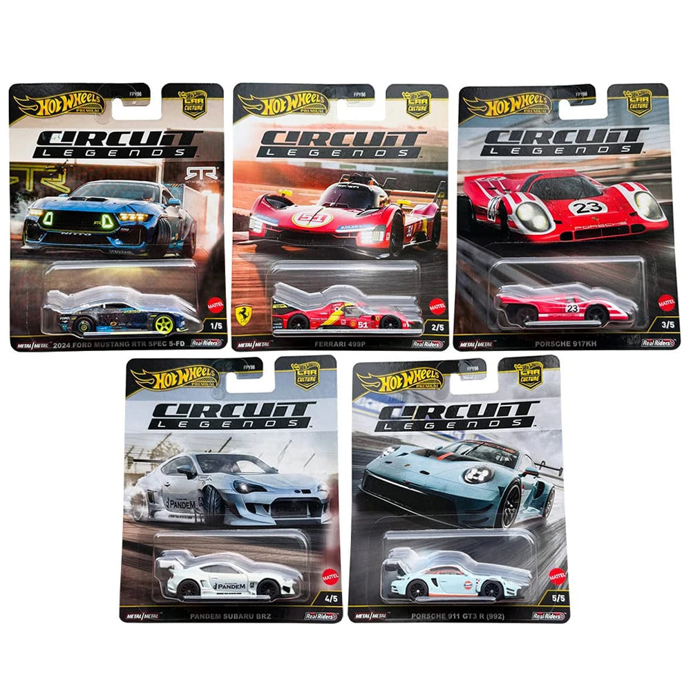 Hot Wheels Circuit Legends FPY86 9C1K Ferrari 499P/Ford Mustang/Porsche917/Porsche 911 1/64 Collection Die-cast Model Cars