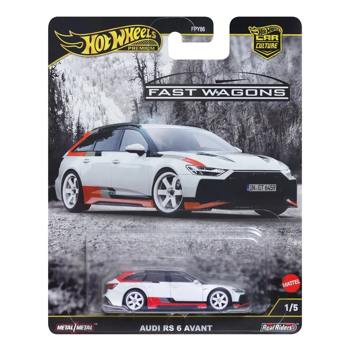 Audi RS 6 Avant Premium de Hot Wheels, colección a escala 1/64, modelo de coche fundido a presión FPY86-9C1J