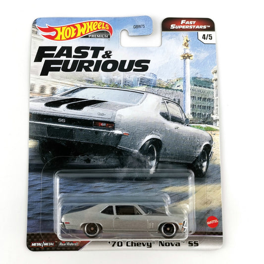 Hot Wheels 70 Chevy Nova SS Evolution Edición Coleccionista 1/64 Real Riders Modelo de Coche de Metal Fundido a Presión GBW75-9C6M 