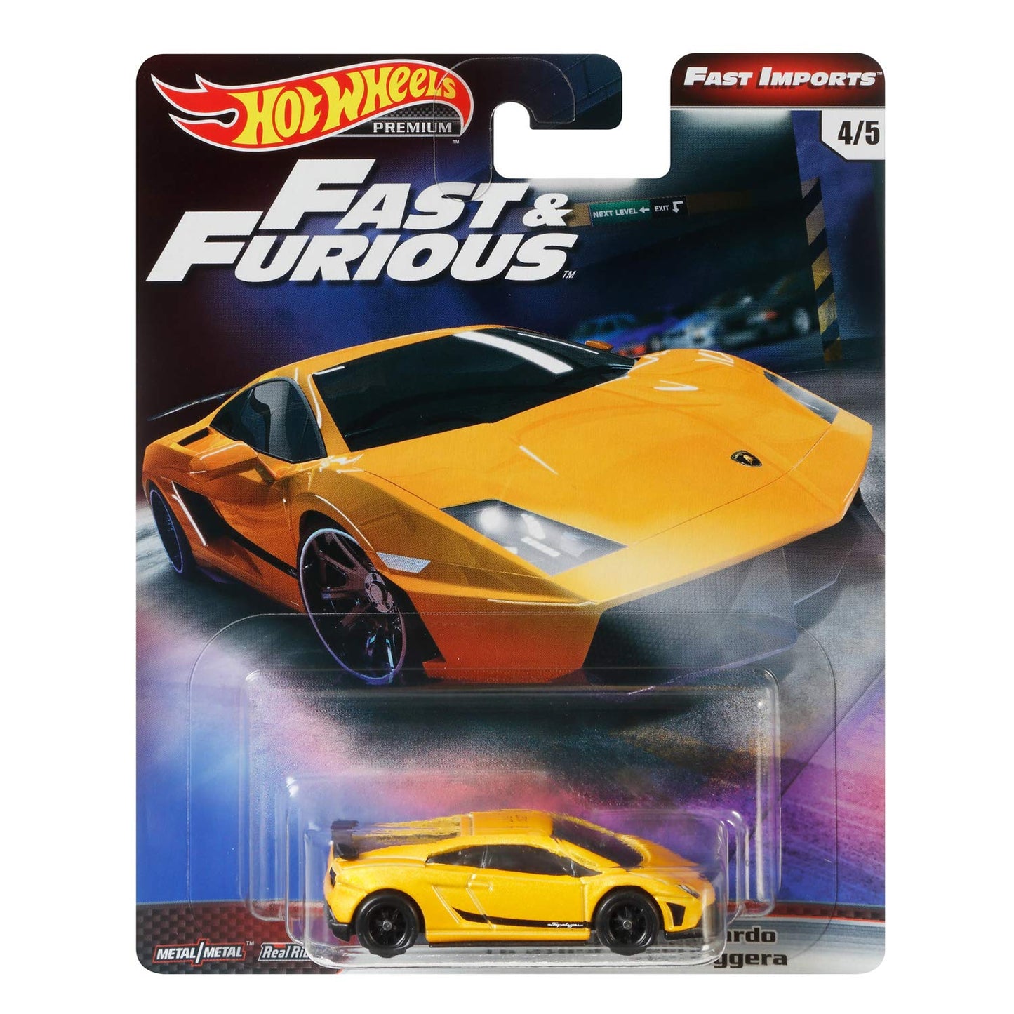 Hot Wheels LAMBORGHINI GALLARDO LP 570-4 SUPERLEGGERA Fast &amp; Furious Evolution Premium 1/64 Real Riders Modelo de coche de metal fundido a presión GRB01-GBW75 