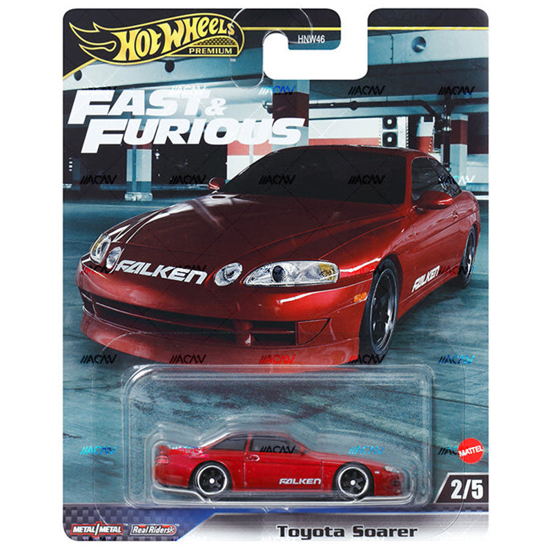 Hot Wheels Toyota Soarer Fast &amp; Furious Evolution Premium 1/64 Real Riders - Modelo de coche de metal fundido a presión HNW46-9C6F 