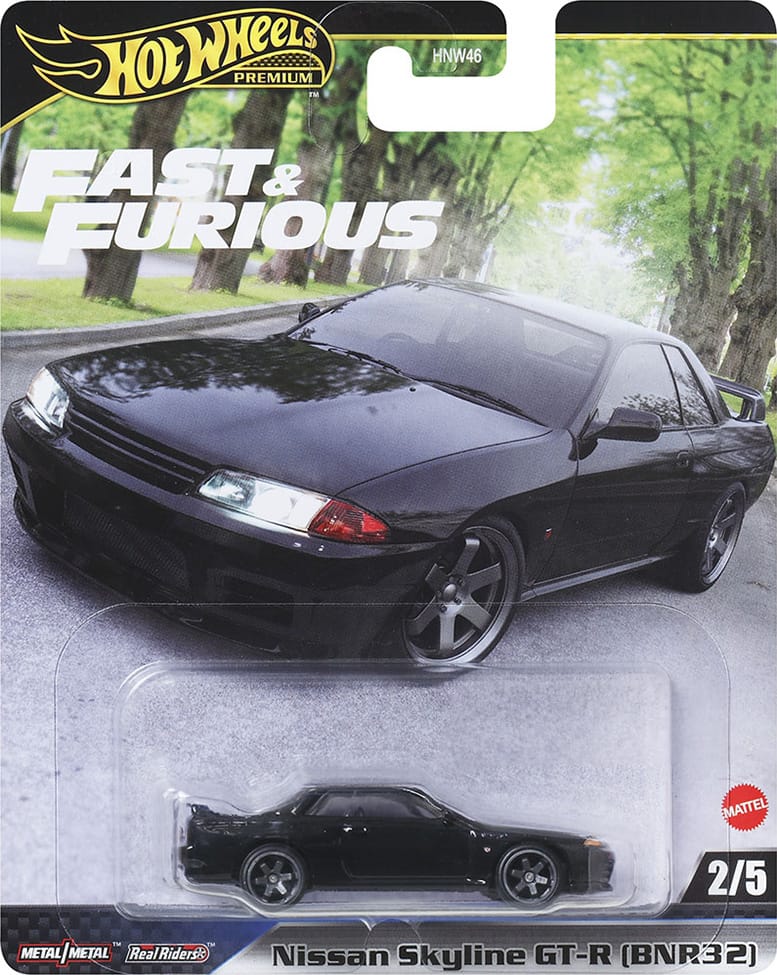 Hot Wheels Nissan Skyline GT-R (BNR32) Fast & Furious Evolution Premium 1/64 Real Riders Metal Diecast Model Car HNW46-9C6