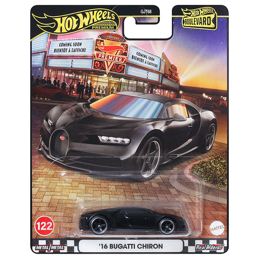 Bugatti Chiron GJT68-122-JBL30 de Hot Wheels a escala 1:64 del año 2016 