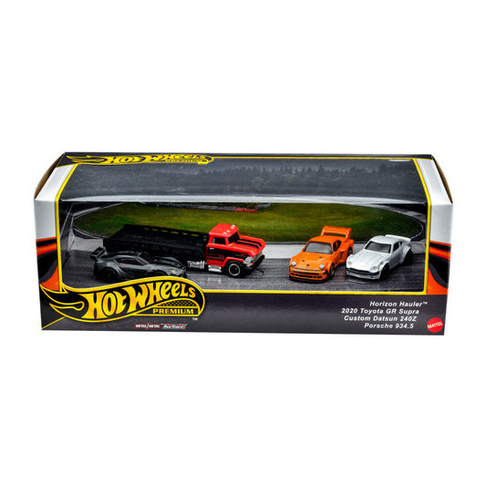 Hot wheels 1:64 Horizon Hauler+20 Toyota GR Supra+Custom Datsun 240Z+Porsche 934.5 GMH39-JBM05