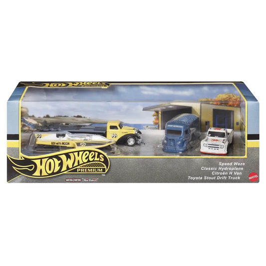 Hot wheels 1:64 Speed Waze+Classic Hydroplane+Citroën H Van+Toyota Stout Drift Truck GMH39-HRT51