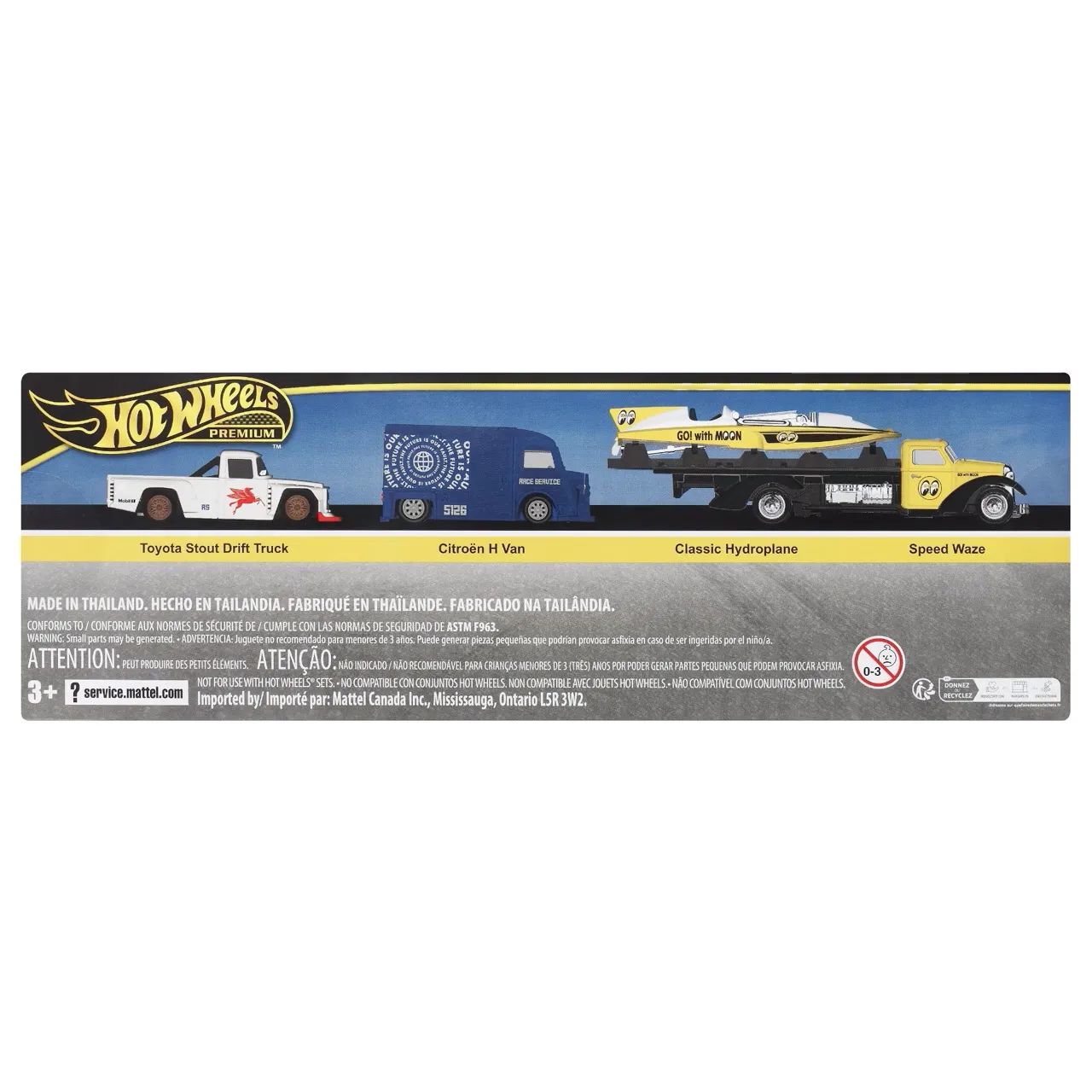 Hot wheels 1:64 Speed Waze+Classic Hydroplane+Citroën H Van+Toyota Stout Drift Truck GMH39-HRT51