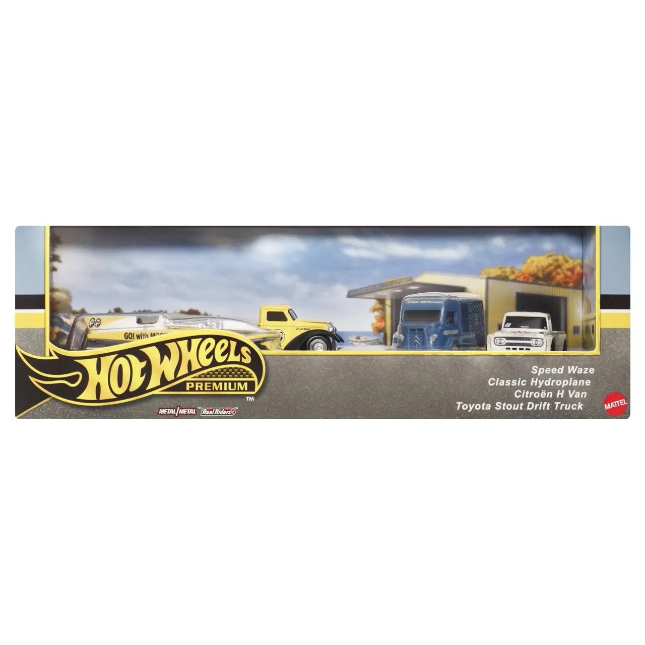 Hot wheels 1:64 Speed Waze+Classic Hydroplane+Citroën H Van+Toyota Stout Drift Truck GMH39-HRT51