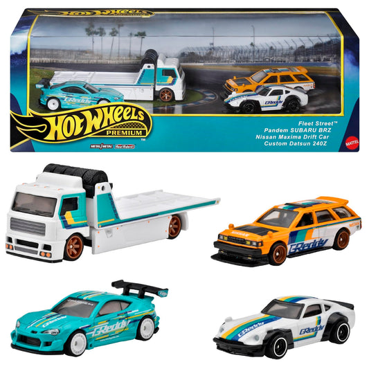 Hot wheels 1:64 Pandem Subaru BRZ+Nissan Maxima Drift Car+Custom Datsun 240Z+Fleet Street GMH39-HRT53