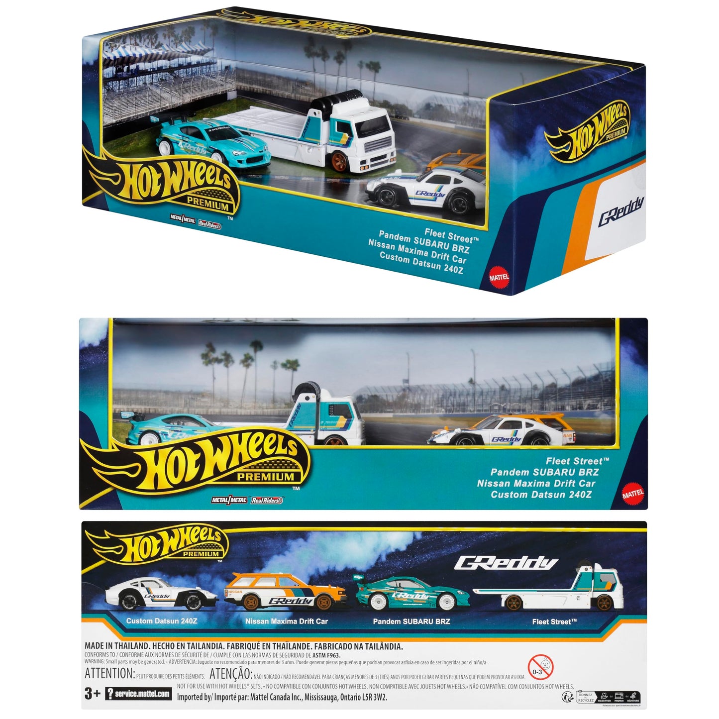 Hot wheels 1:64 Pandem Subaru BRZ+Nissan Maxima Drift Car+Custom Datsun 240Z+Fleet Street GMH39-HRT53
