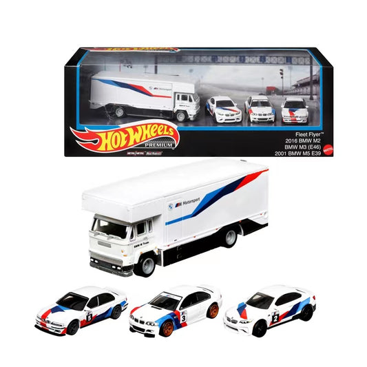 Hot wheels 1:64 FLEET FLYER+2016 BMW M2+BMW M3 E46+2001 BMW M5 E39 GMH39-HCR52