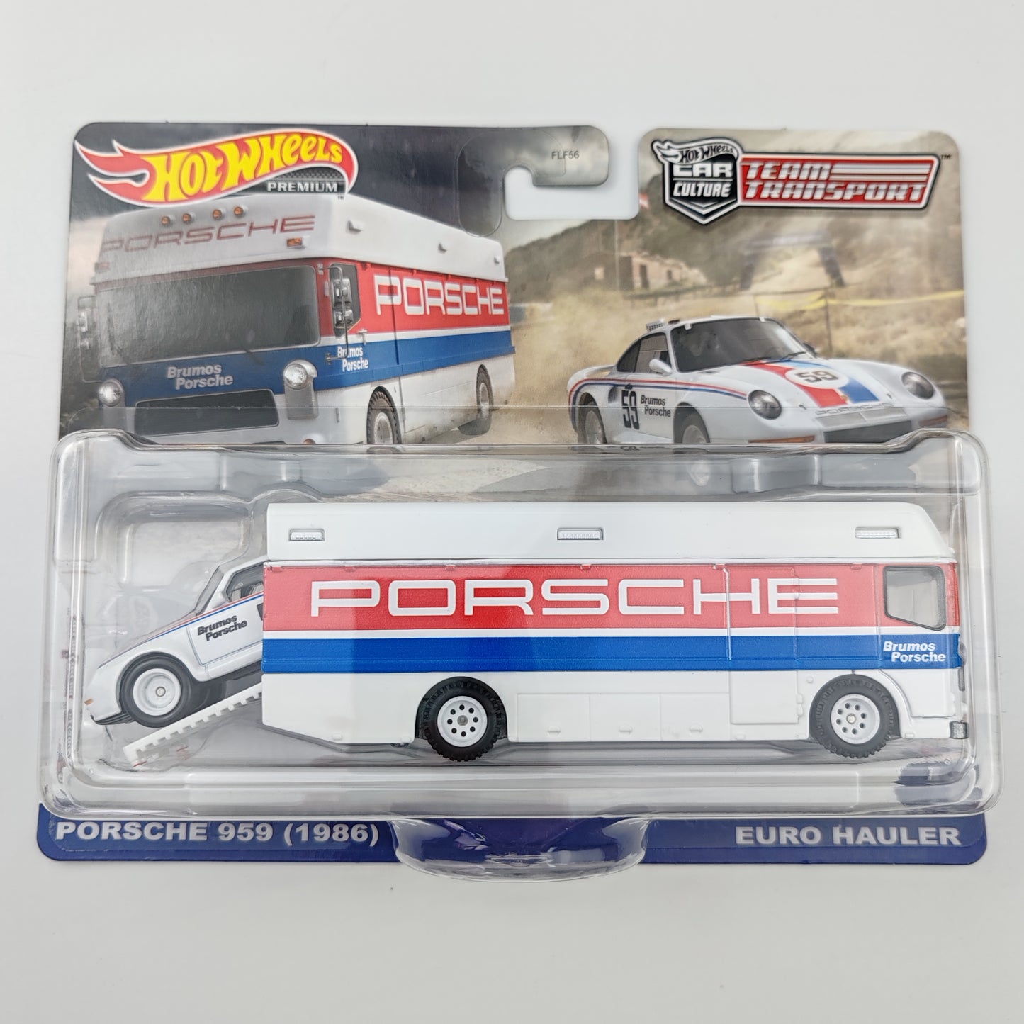 Hot wheels 1:64 Porsche 959 (1986) & Euro Hauler FLF56-61-HKF47
