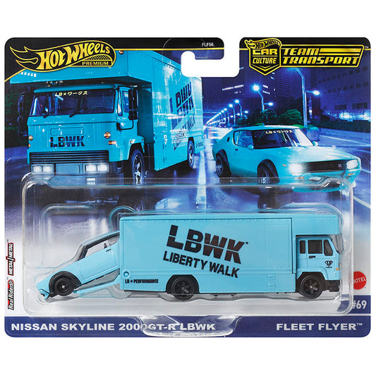 Hot wheels 1:64 Nissan Skyline 2000GT-R LBWK & Fleet Flyer FLF56-69-HRV45