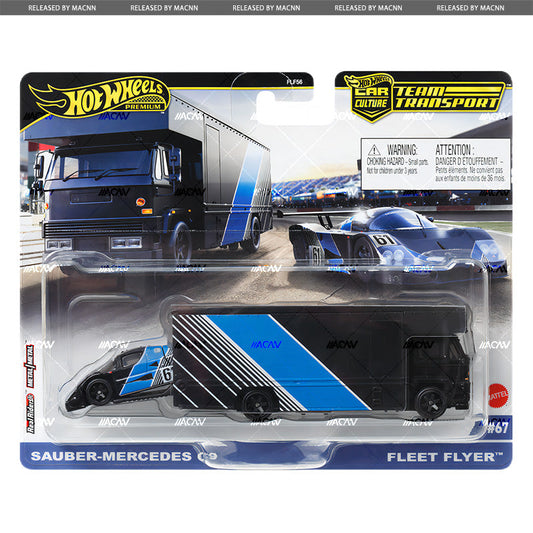 Hot wheels 1:64 Sauber-Mercedes C9 & Fleet Flyer FLF56-67-HRV41