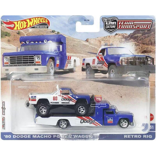 Hot wheels 1:64 80 DODGE MACHO POWER WAGON & RETRO RIG FLF56-51-HKF38