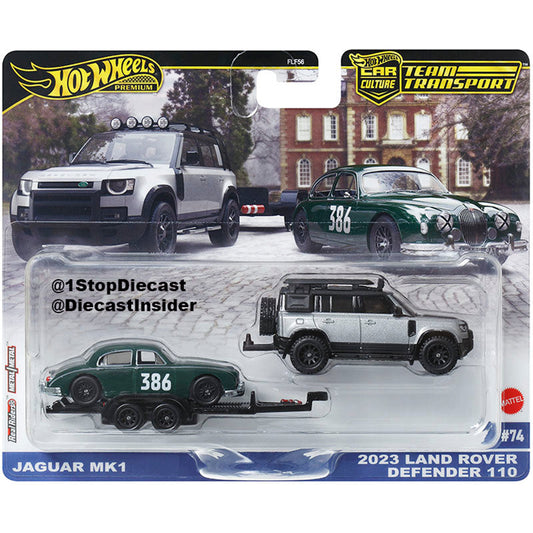 Hot wheels Jaguar Mk1 & 2023 Land Rover Defender 110 FLF56-74-JBM29