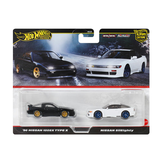 Hot wheels 1:64 96 Nissan 180SX Type X & Nissan SilEighty HBL96-JBK96