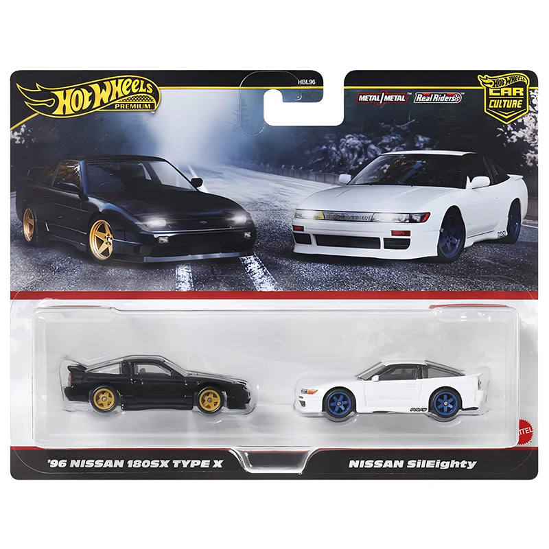 Hot wheels 1:64 96 Nissan 180SX Type X & Nissan SilEighty HBL96-JBK96
