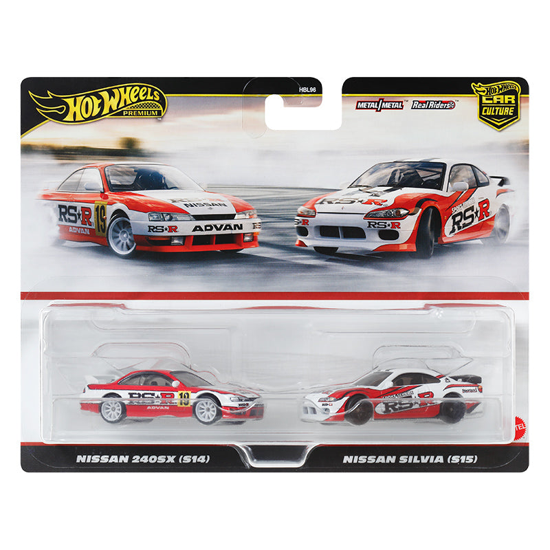 Hot wheels 1:64 Nissan 240SX (S14) & Nissan Silvia (S15) HBL96-HRR84